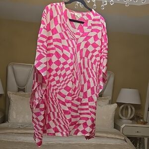 ODDY Pink and White Swirl Mini Dress